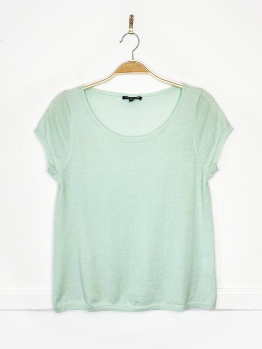 eileen fisher 100% cashmere mint short sleeve knit top - good market thrift store