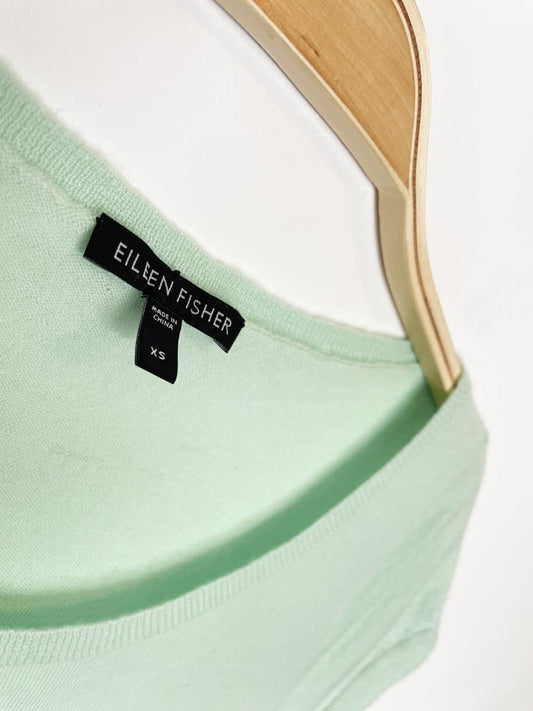 eileen fisher 100% cashmere mint short sleeve knit top - good market thrift store