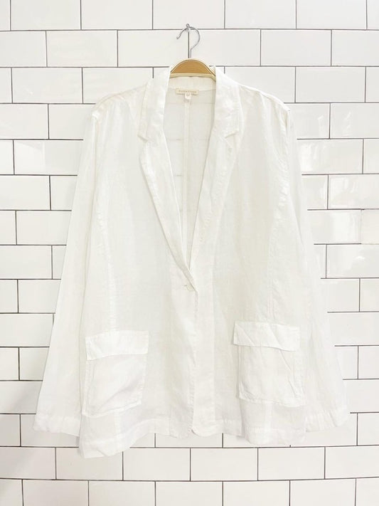 eileen fisher 100% irish linen light summer blazer - good market thrift store