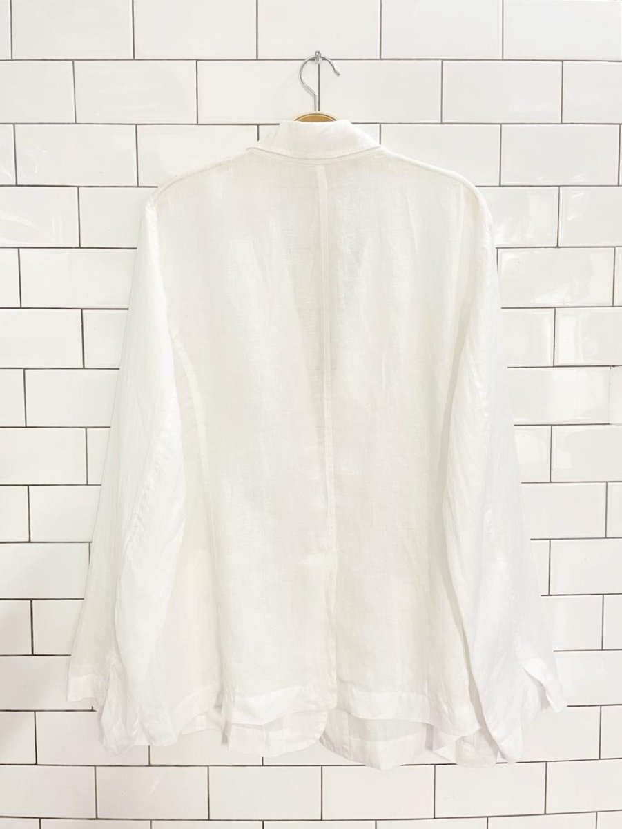 eileen fisher 100% irish linen light summer blazer - good market thrift store