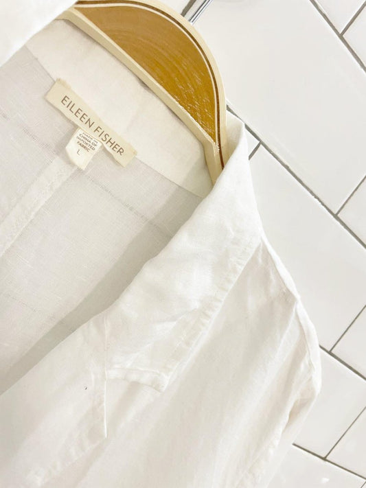 eileen fisher 100% irish linen light summer blazer - good market thrift store