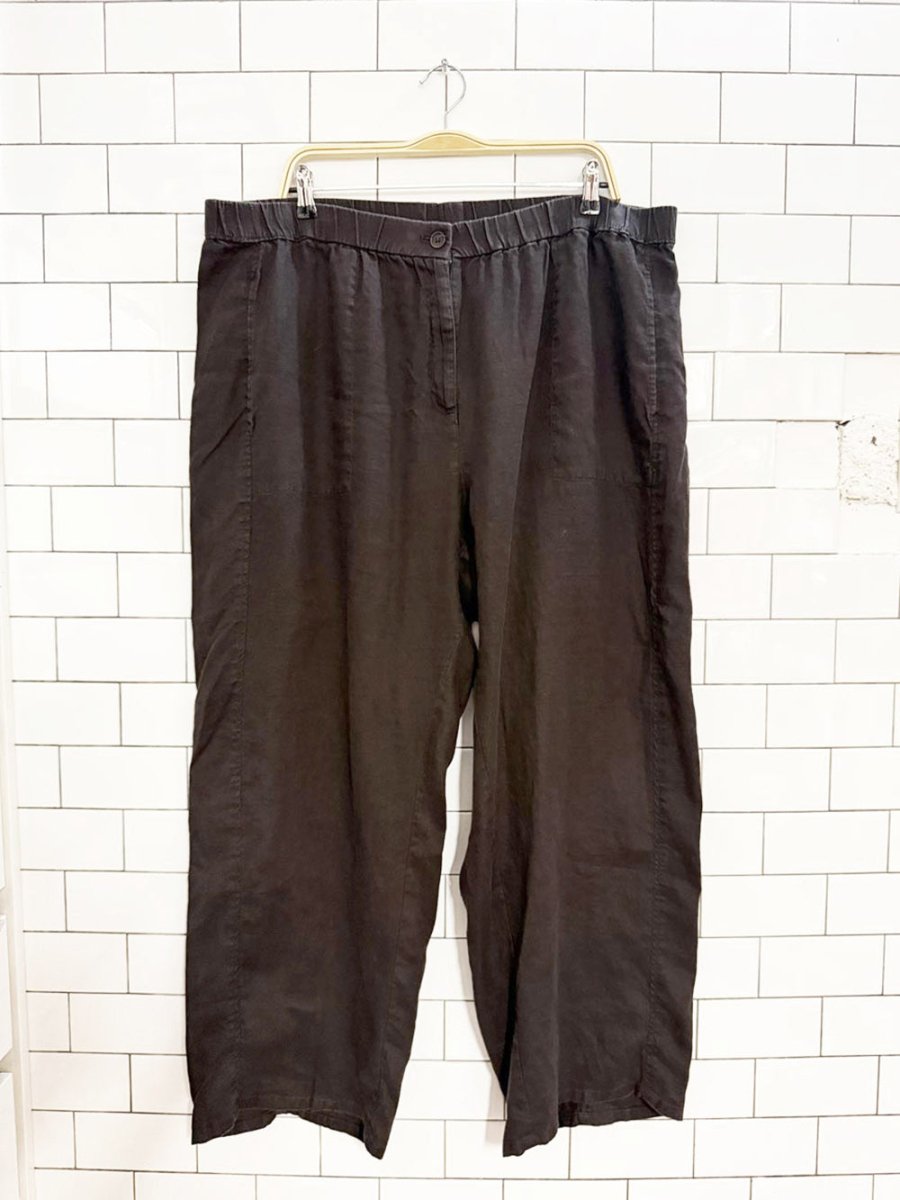 eileen fisher 100% organic linen straight leg lounge pants - good market thrift store