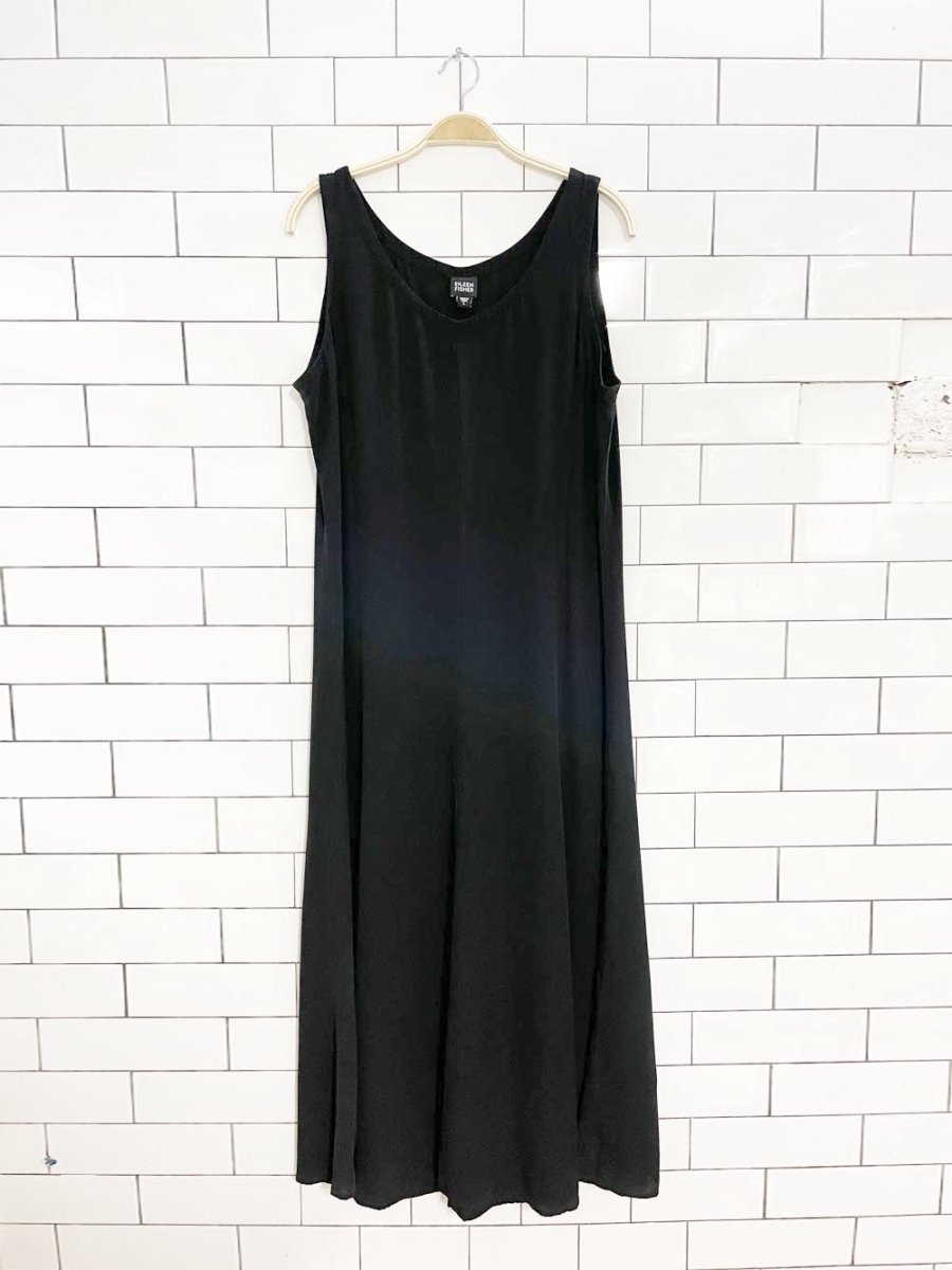 eileen fisher 100% silk a - line maxi tank dress - good market thrift store