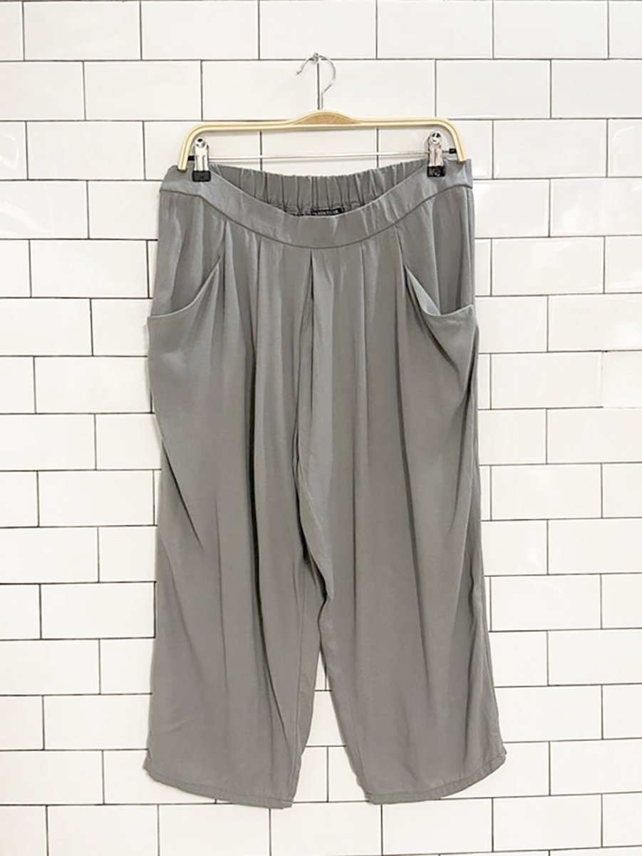 eileen fisher 100% silk pleated cropped pants | capris - good market thrift store