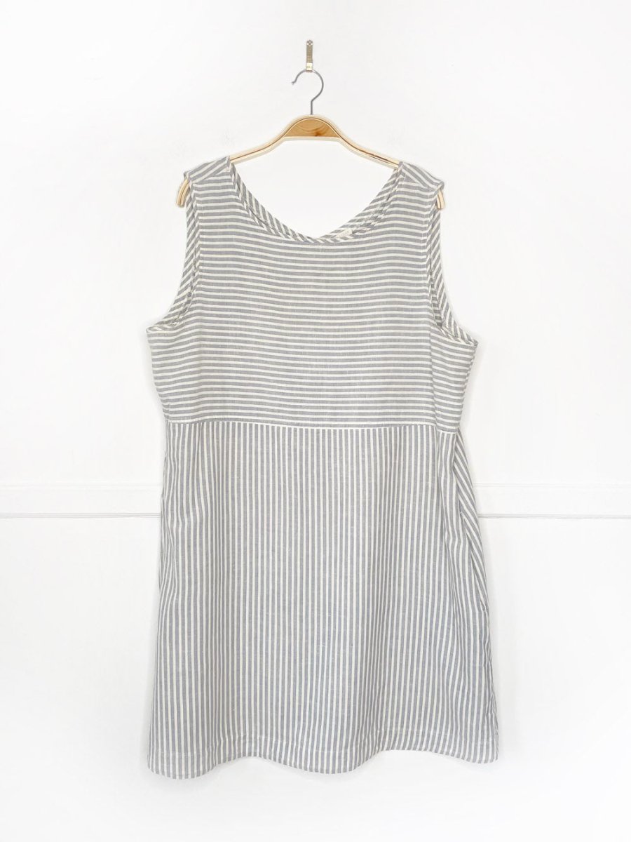 eileen fisher hemp - organic cotton blue stripe tank dress - good market thrift store