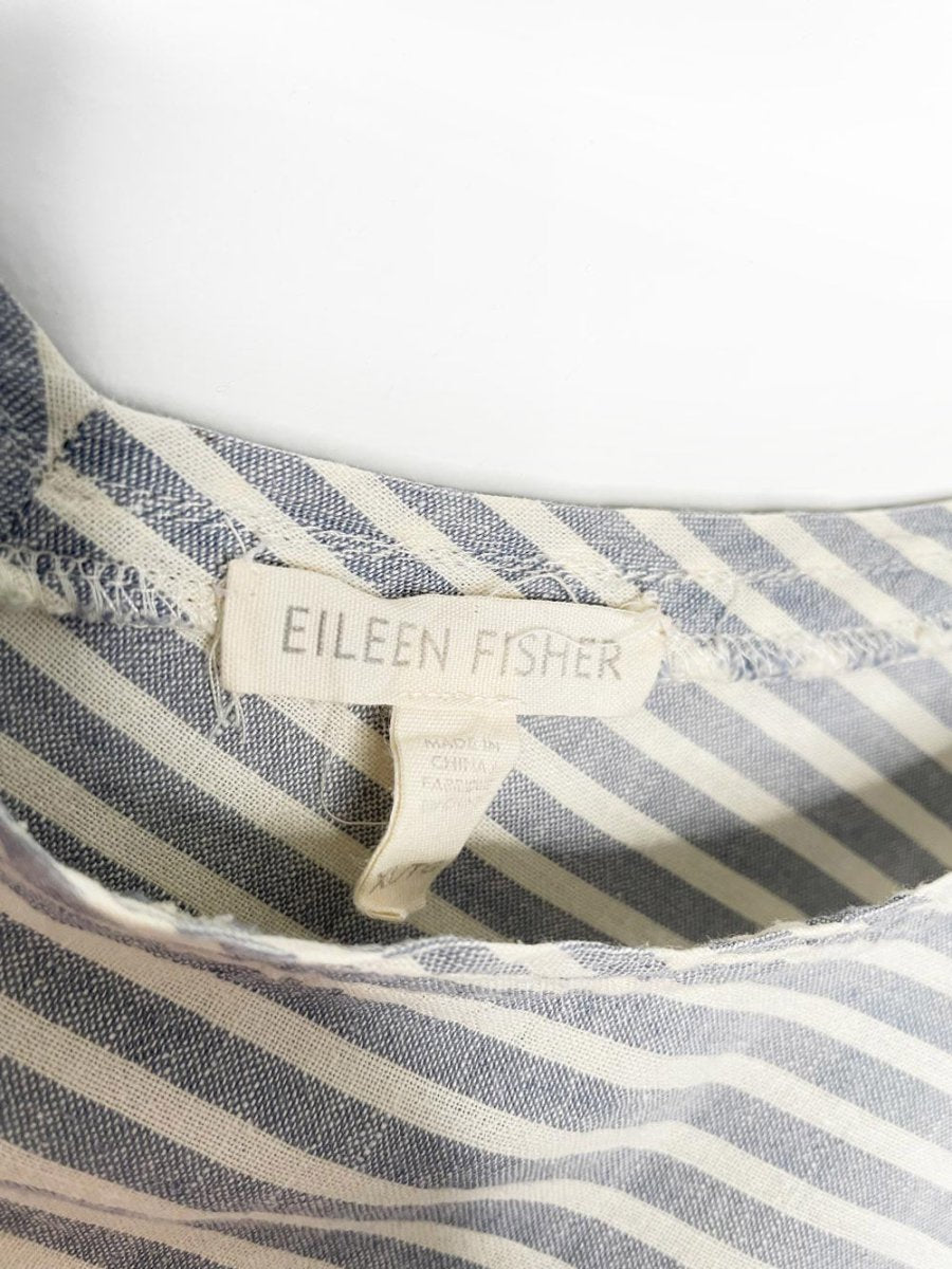 eileen fisher hemp - organic cotton blue stripe tank dress - good market thrift store