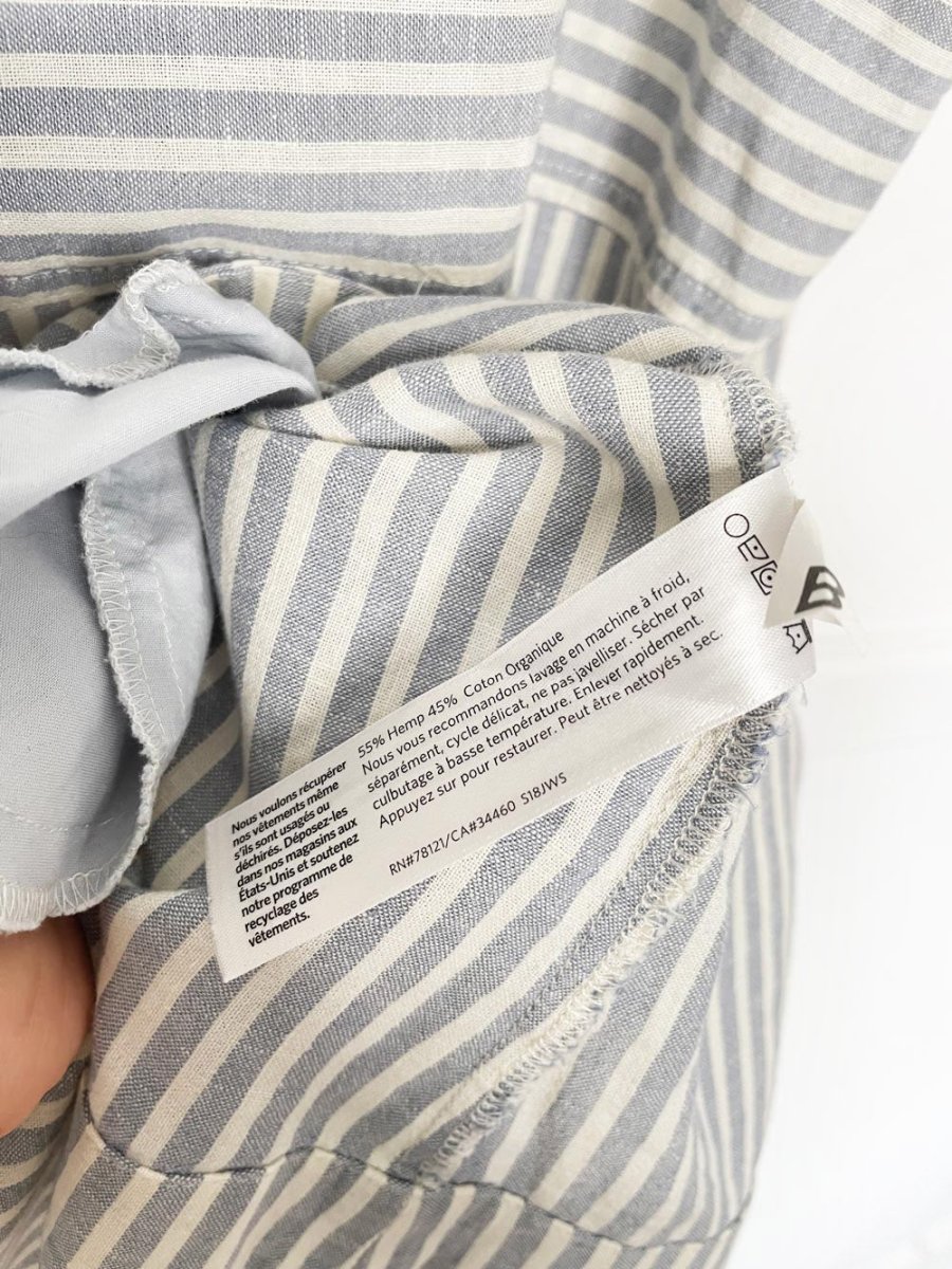 eileen fisher hemp - organic cotton blue stripe tank dress - good market thrift store