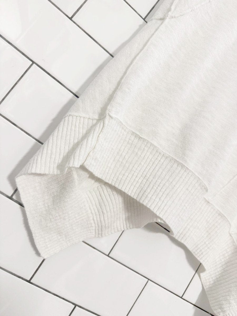 eileen fisher organic linen - blend slub knit top - good market thrift store