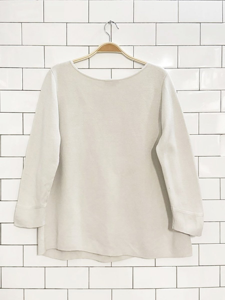 eileen fisher silk - blend half sleeve knit sweater - good market thrift store