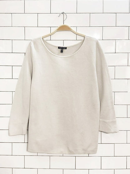 eileen fisher silk - blend half sleeve knit sweater - good market thrift store