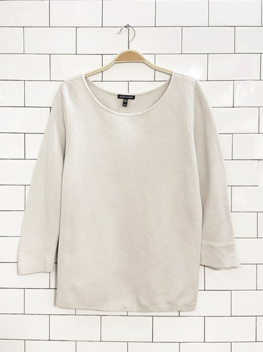 eileen fisher silk - blend half sleeve knit sweater - good market thrift store