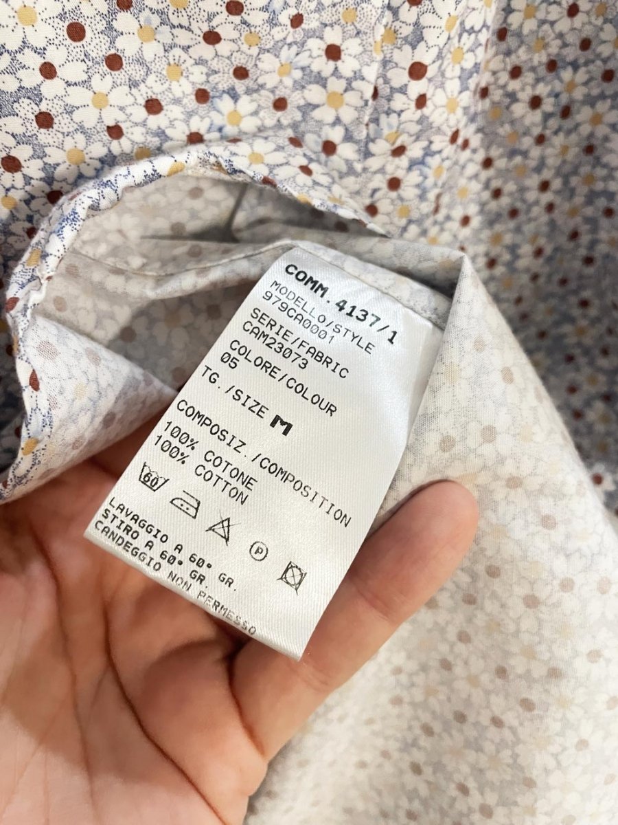 eleventy micro floral daisy full button shirt | made in Italy - good market thrift store