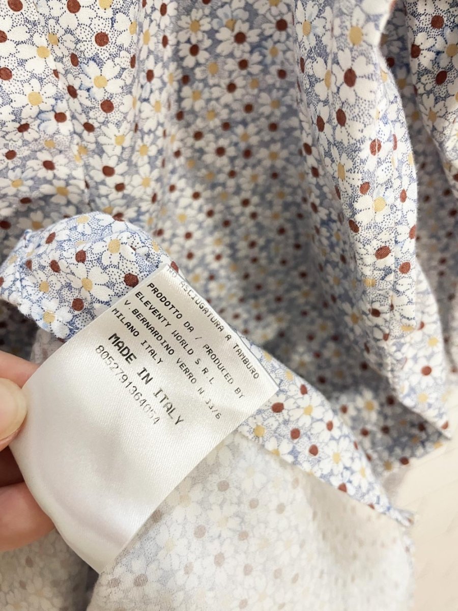 eleventy micro floral daisy full button shirt | made in Italy - good market thrift store