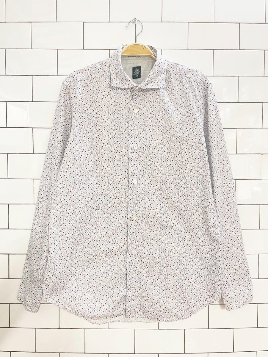 eleventy micro floral daisy full button shirt | made in Italy - good market thrift store