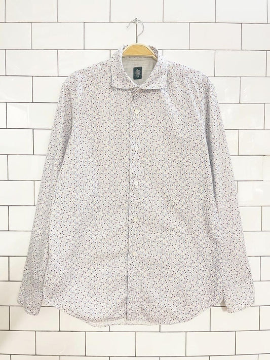 eleventy micro floral daisy full button shirt | made in Italy - good market thrift store