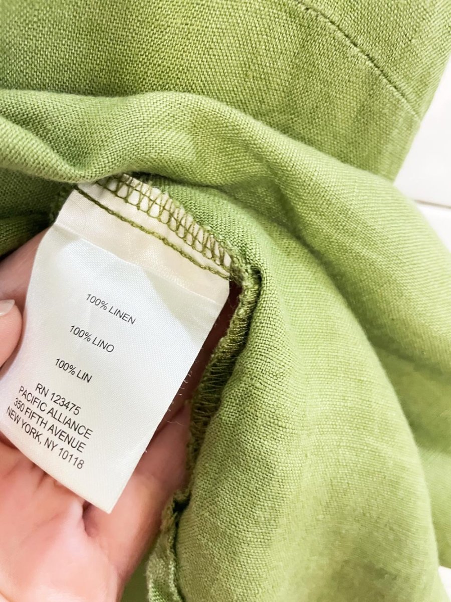 ellen tracy 100% linen sleeveless tassel top - good market thrift store