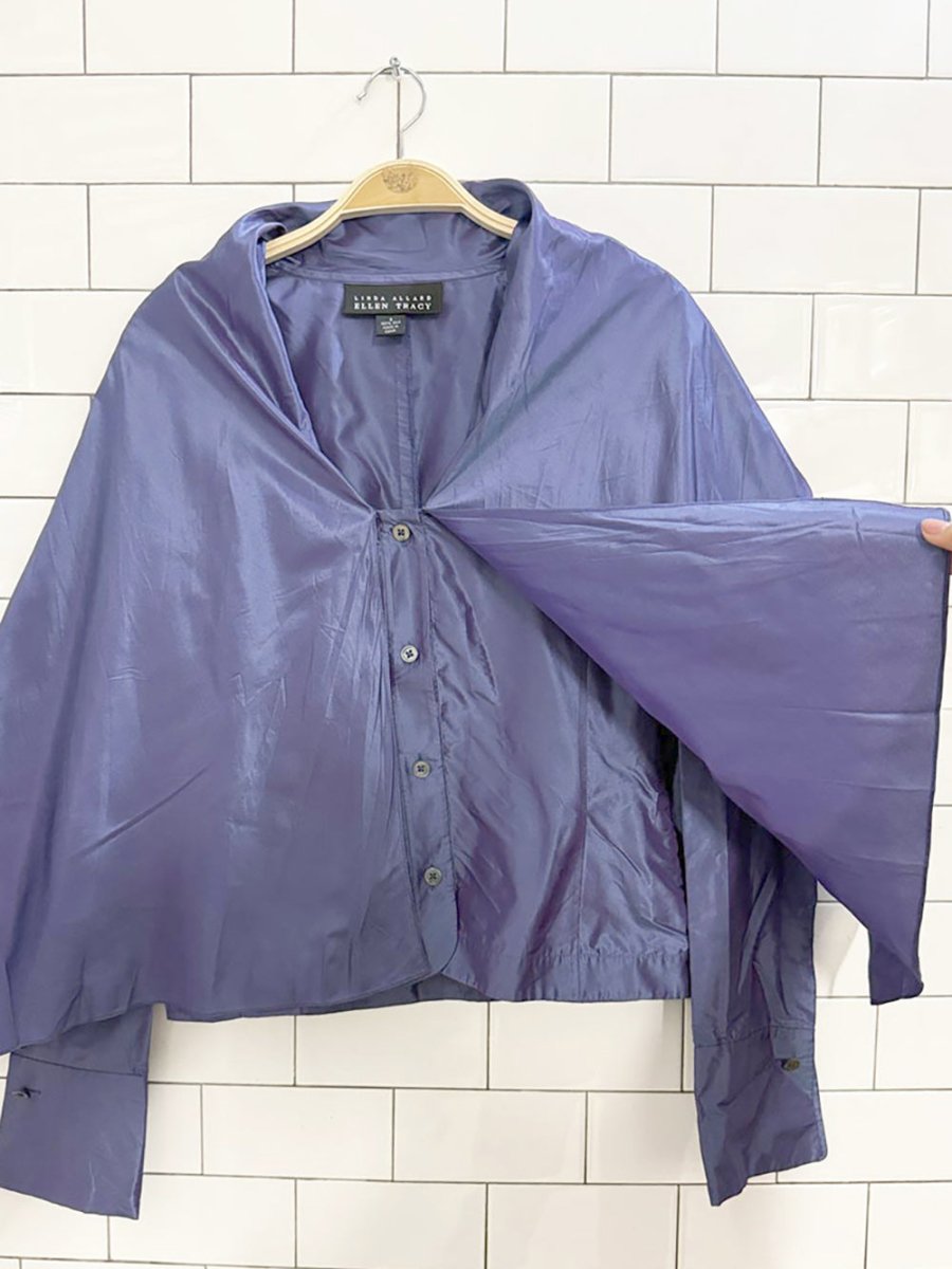 ellen tracy 100% silk cape blouse | linda allard - good market thrift store