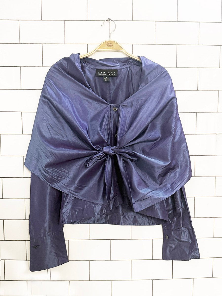 ellen tracy 100% silk cape blouse | linda allard - good market thrift store