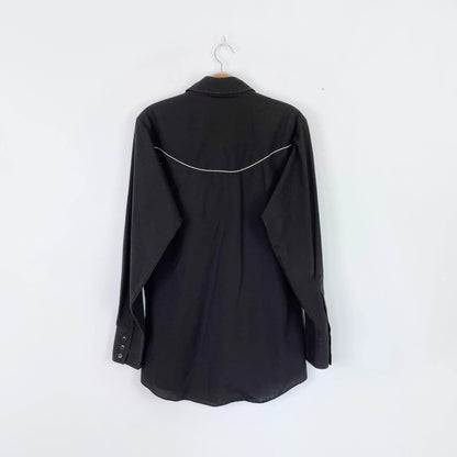 vintage 90s ely cattleman skull western shirt