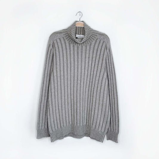 ermenegildo zegna wool cashmere chunky rib turtleneck - size large