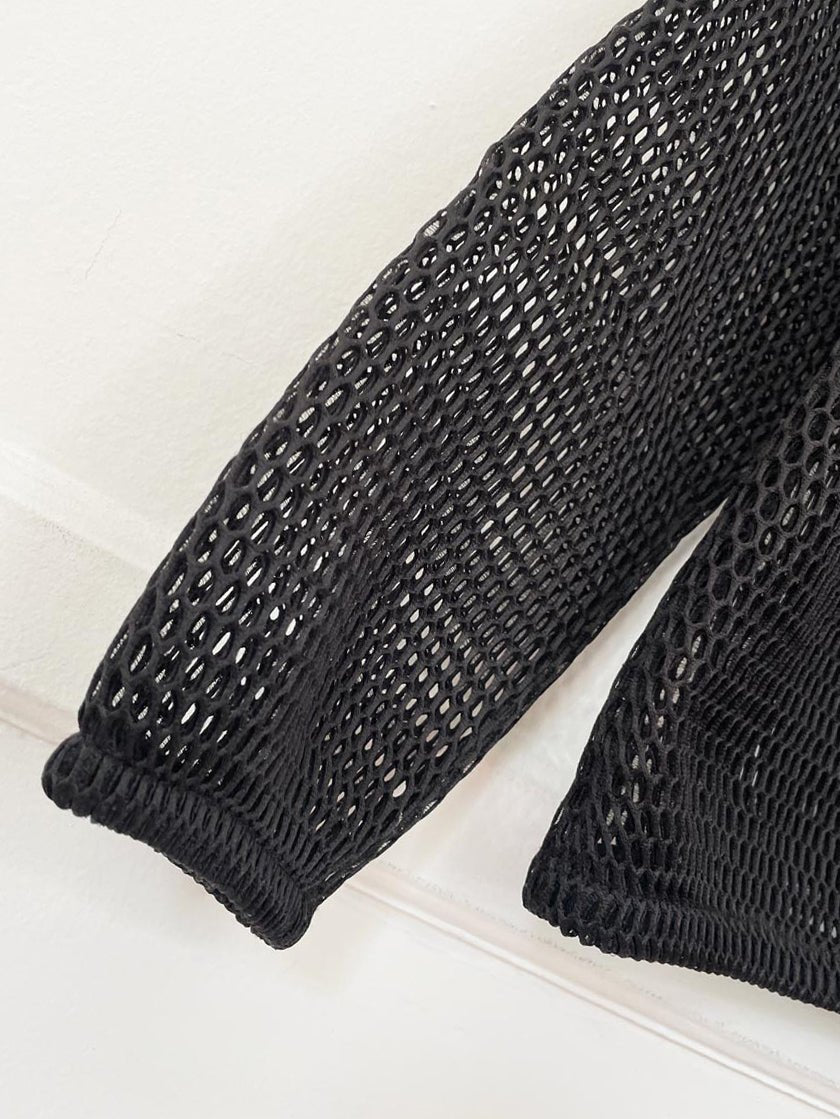emaline mesh knit full zip light jacket - good market thrift store