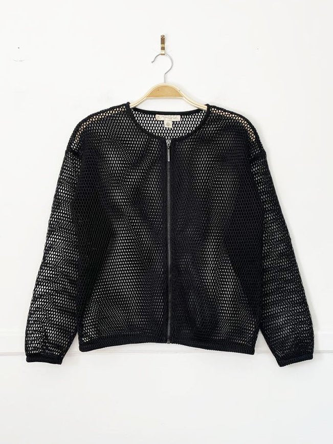 emaline mesh knit full zip light jacket - good market thrift store