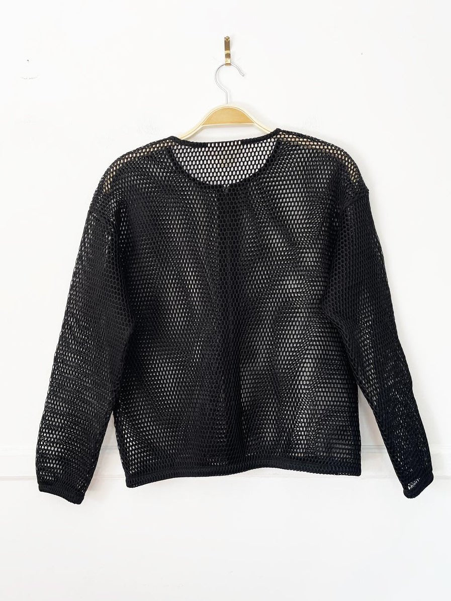 emaline mesh knit full zip light jacket - good market thrift store