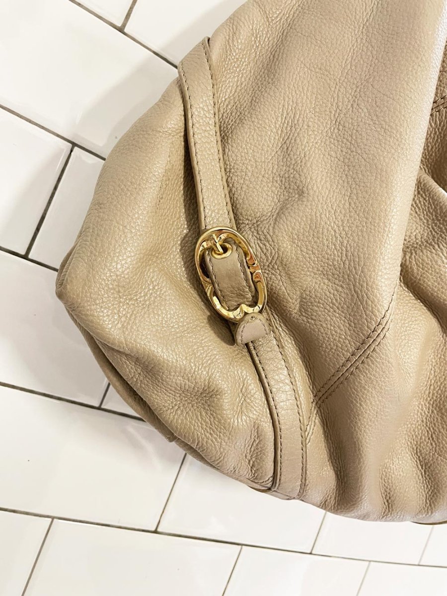 emma fox xl leather bag w kiss lock - good market thrift store