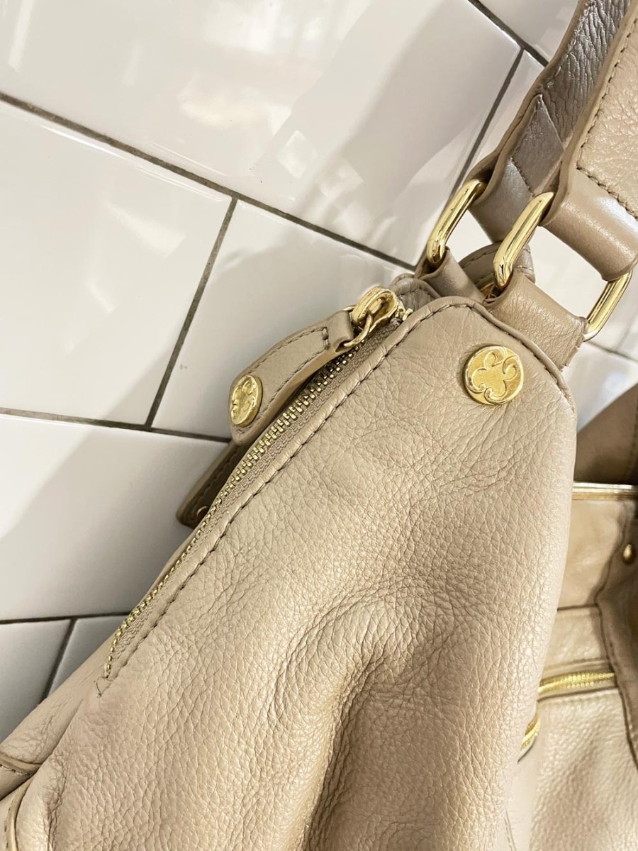 emma fox xl leather bag w kiss lock - good market thrift store