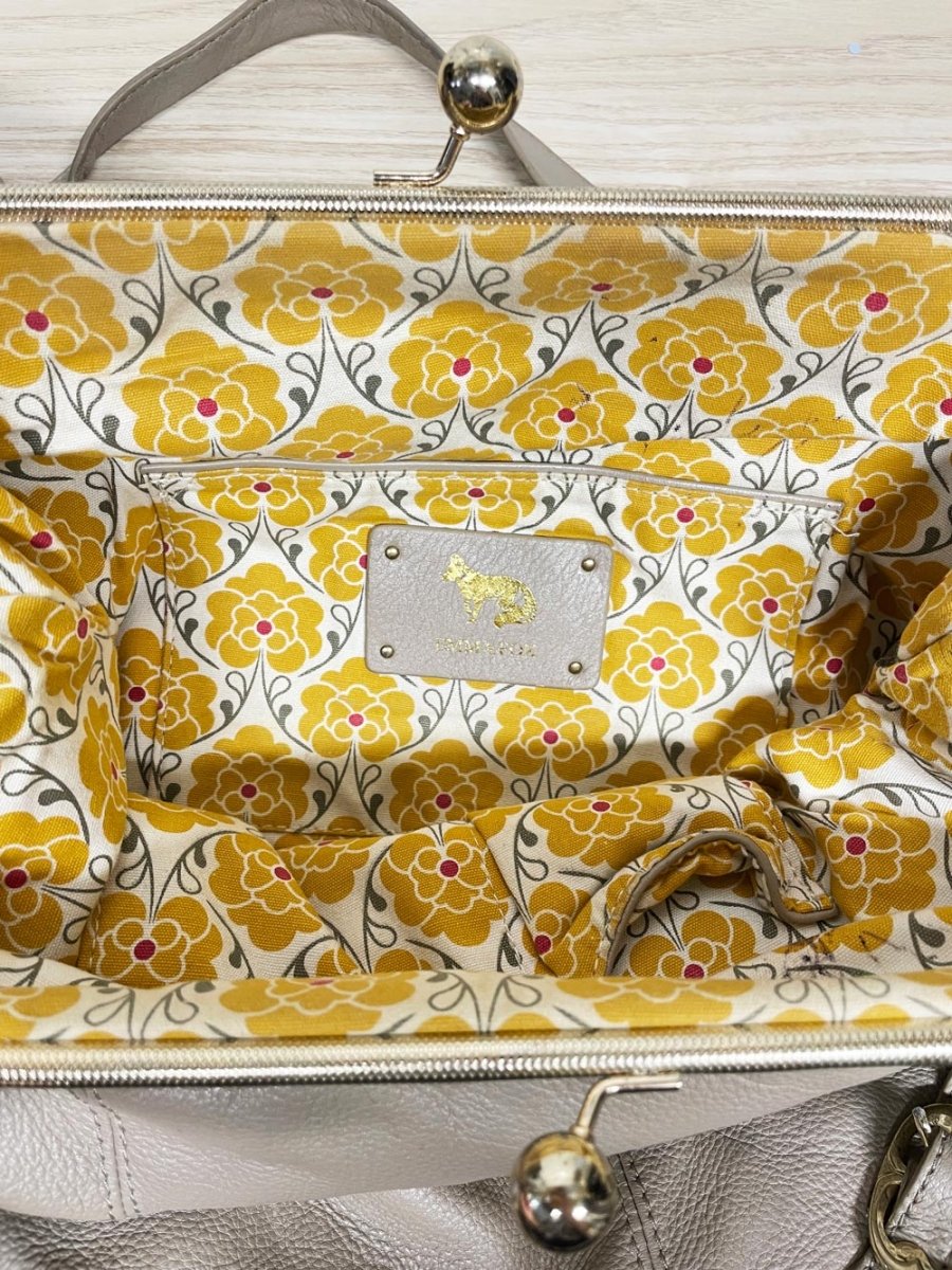 emma fox xl leather bag w kiss lock - good market thrift store