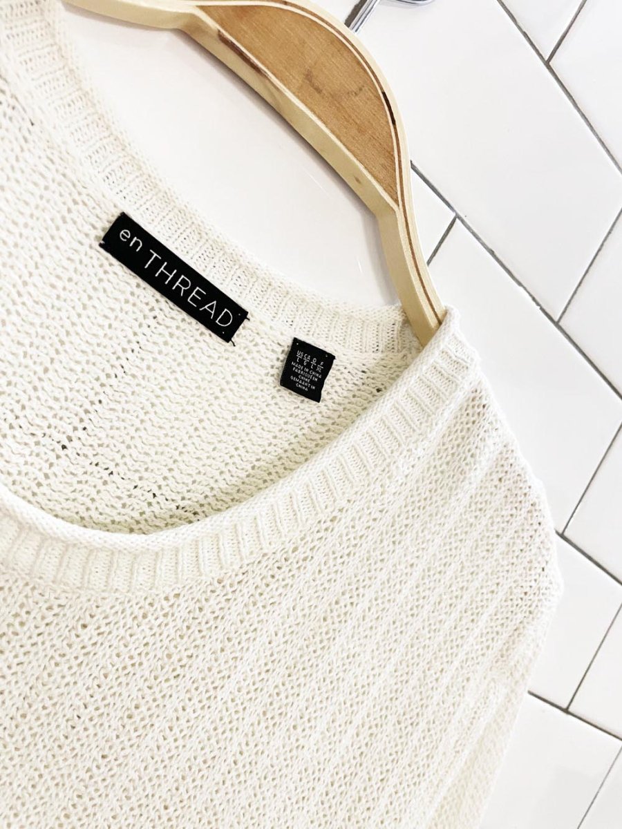 en thread loose knit summer long sleeve top - good market thrift store