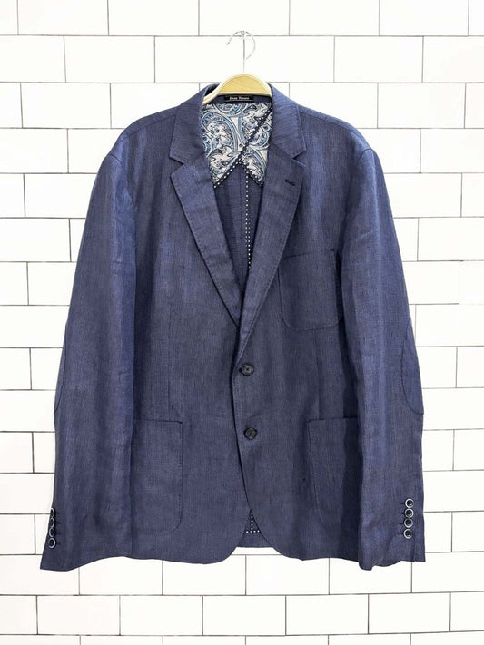 enzo tovare 100% linen elbow patch blazer - good market thrift store