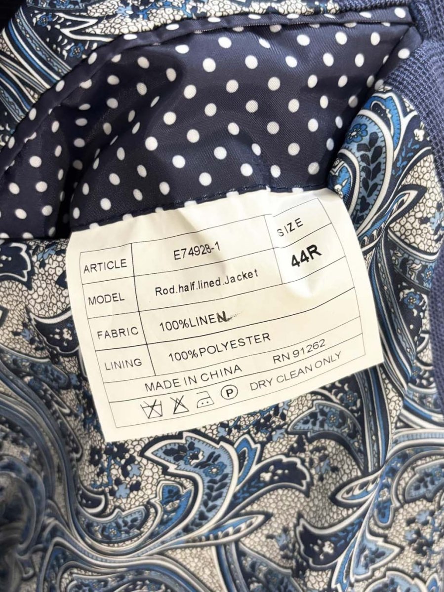 enzo tovare 100% linen elbow patch blazer - good market thrift store