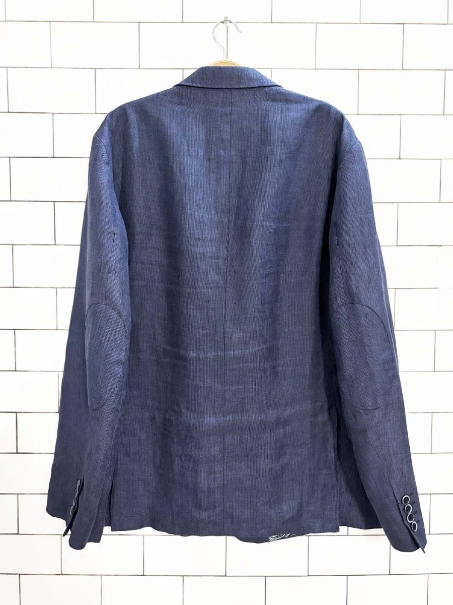 enzo tovare 100% linen elbow patch blazer - good market thrift store