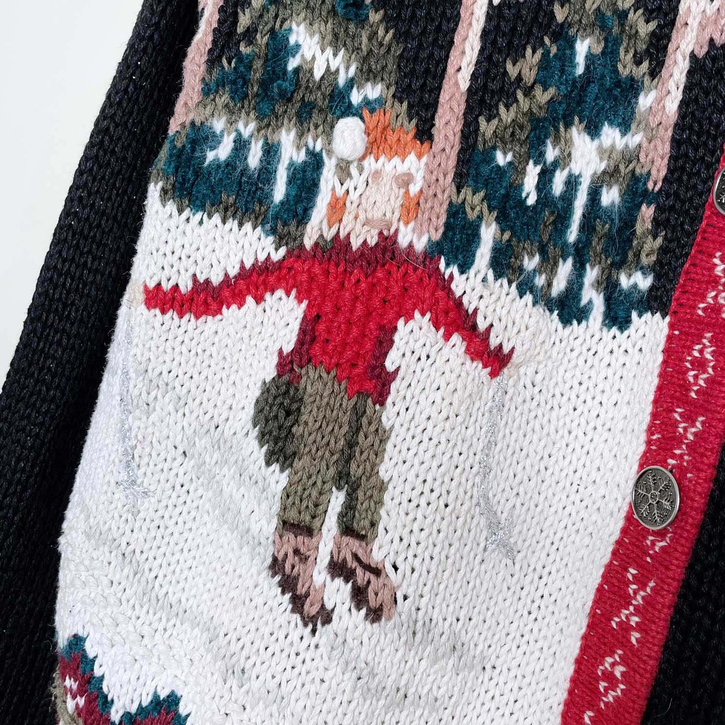vintage 90s erika hand-knit nordic ski cardigan - size medium