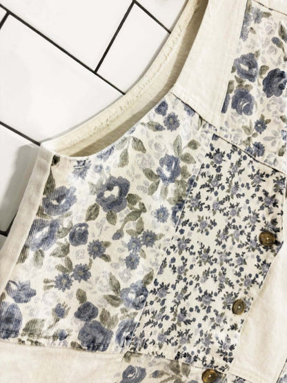 erika patchwork floral denim vest | made in turkey - good market thrift store