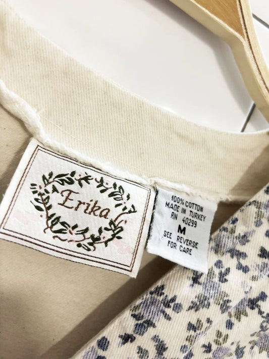 erika patchwork floral denim vest | made in turkey - good market thrift store