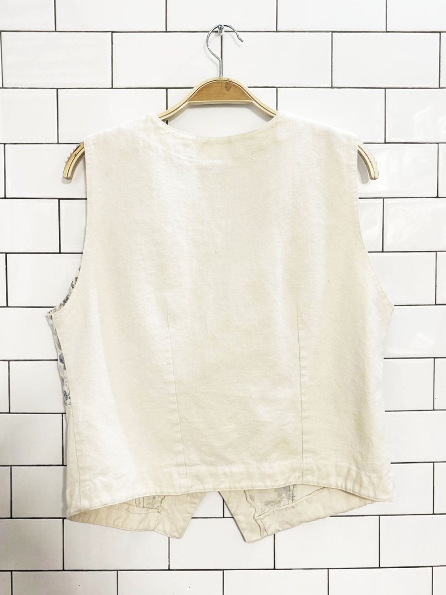 erika patchwork floral denim vest | made in turkey - good market thrift store