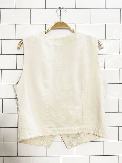 erika patchwork floral denim vest | made in turkey - good market thrift store