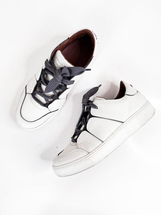 ermenegildo zegna couture tizano leather low-top sneaker - good market thrift store
