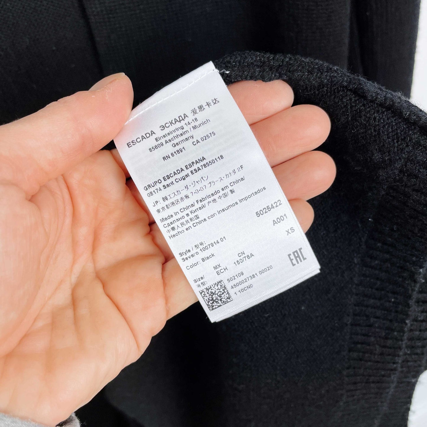 escada wool-cashmere black knit duster cardigan - size xs