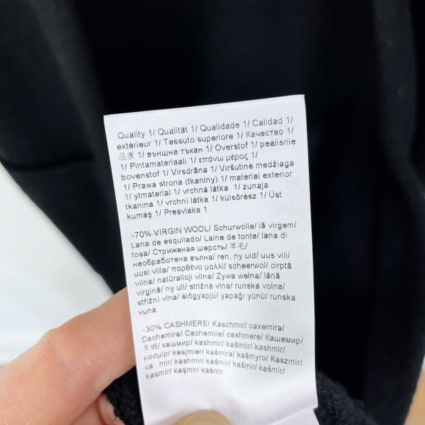 escada wool-cashmere black knit duster cardigan - size xs