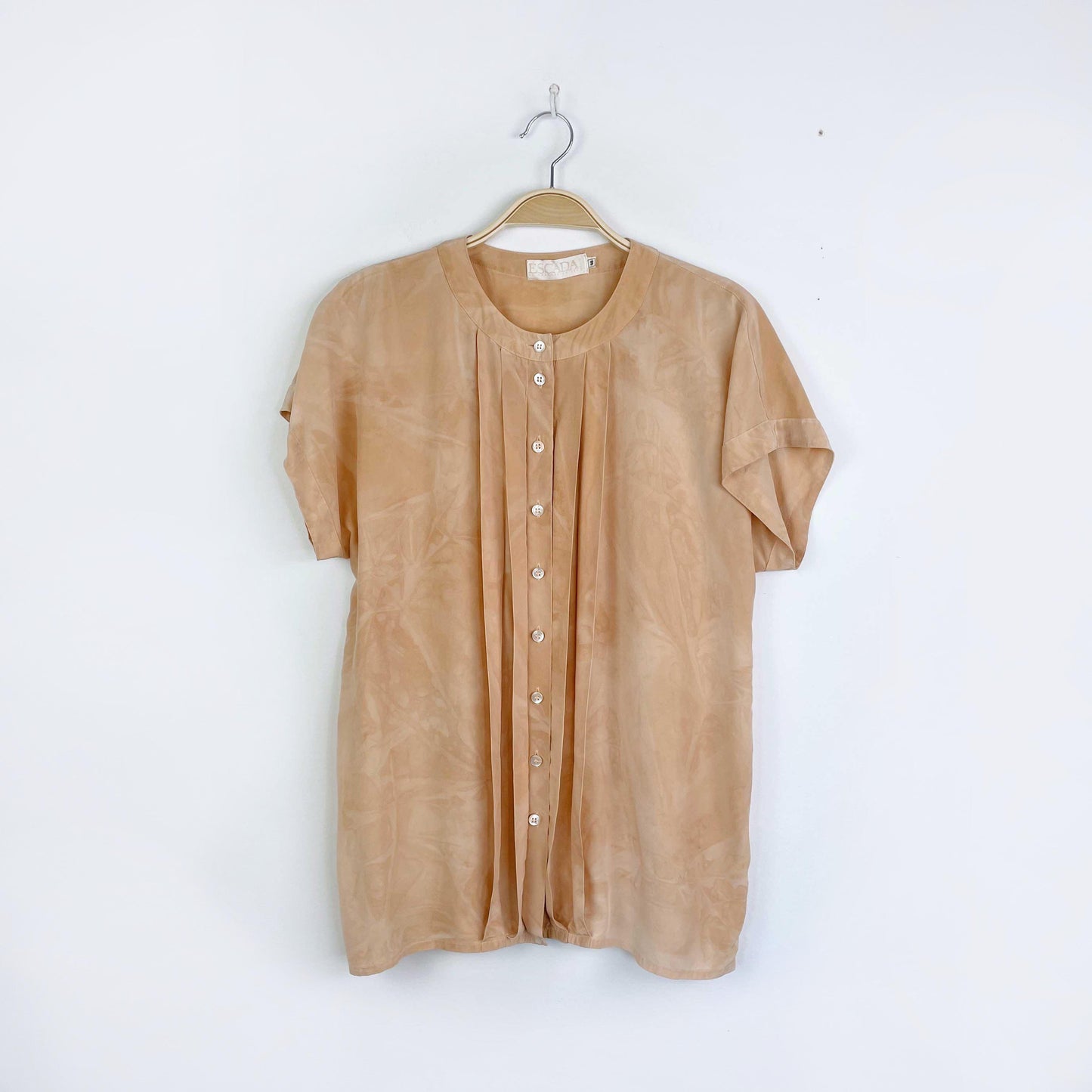 vintage escada tie dye tuxedo short sleeve blouse