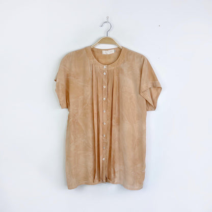 vintage escada tie dye tuxedo short sleeve blouse