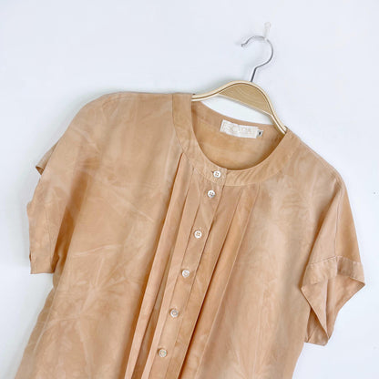 vintage escada tie dye tuxedo short sleeve blouse