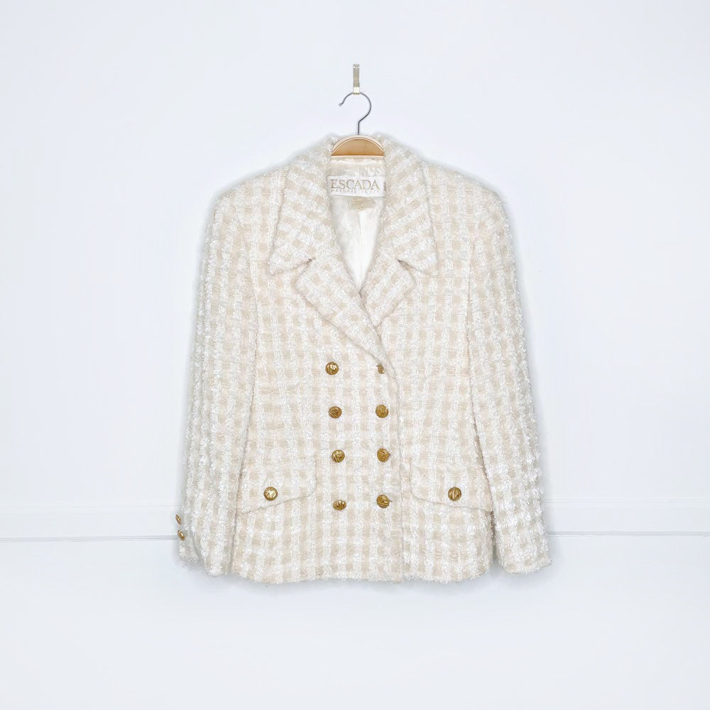 vintage 80s escada wool-blend snow queen jacket