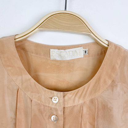 vintage escada tie dye tuxedo short sleeve blouse