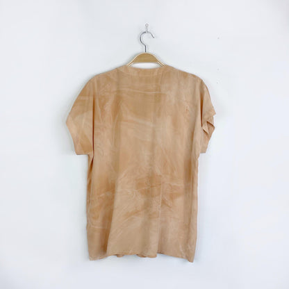 vintage escada tie dye tuxedo short sleeve blouse