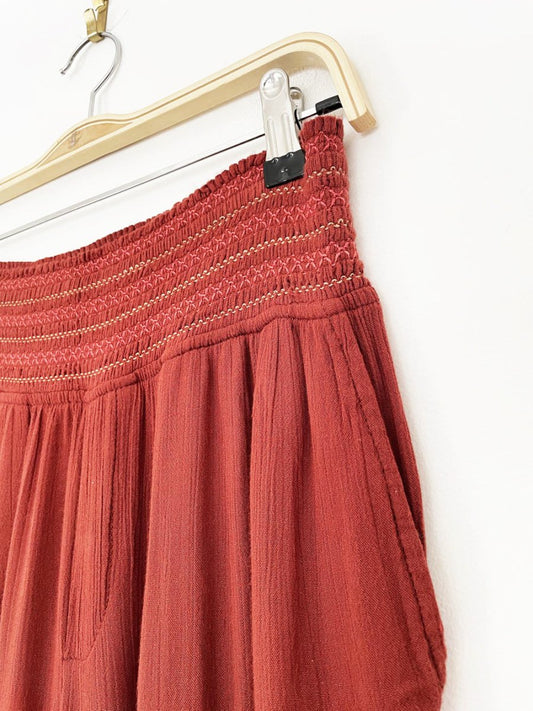 ett twa smocked waist gypsy jogger | made in india | anthropologie - good market thrift store
