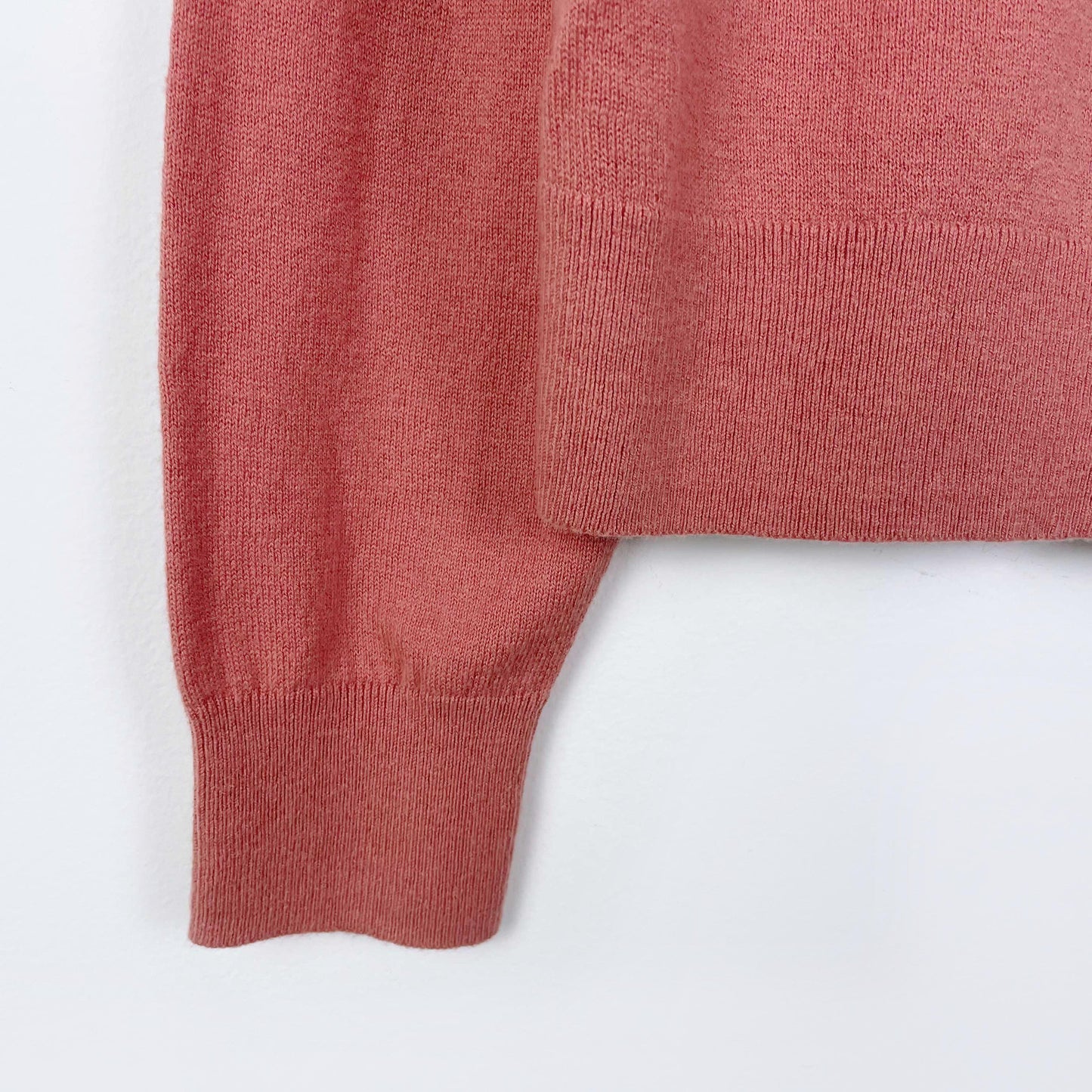 everlane wool-cotton pink crewneck sweater - size medium